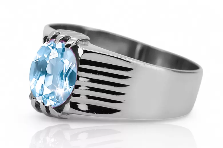 Aquamarine Sterling silver 925 Ring Vintage craft vrc007s